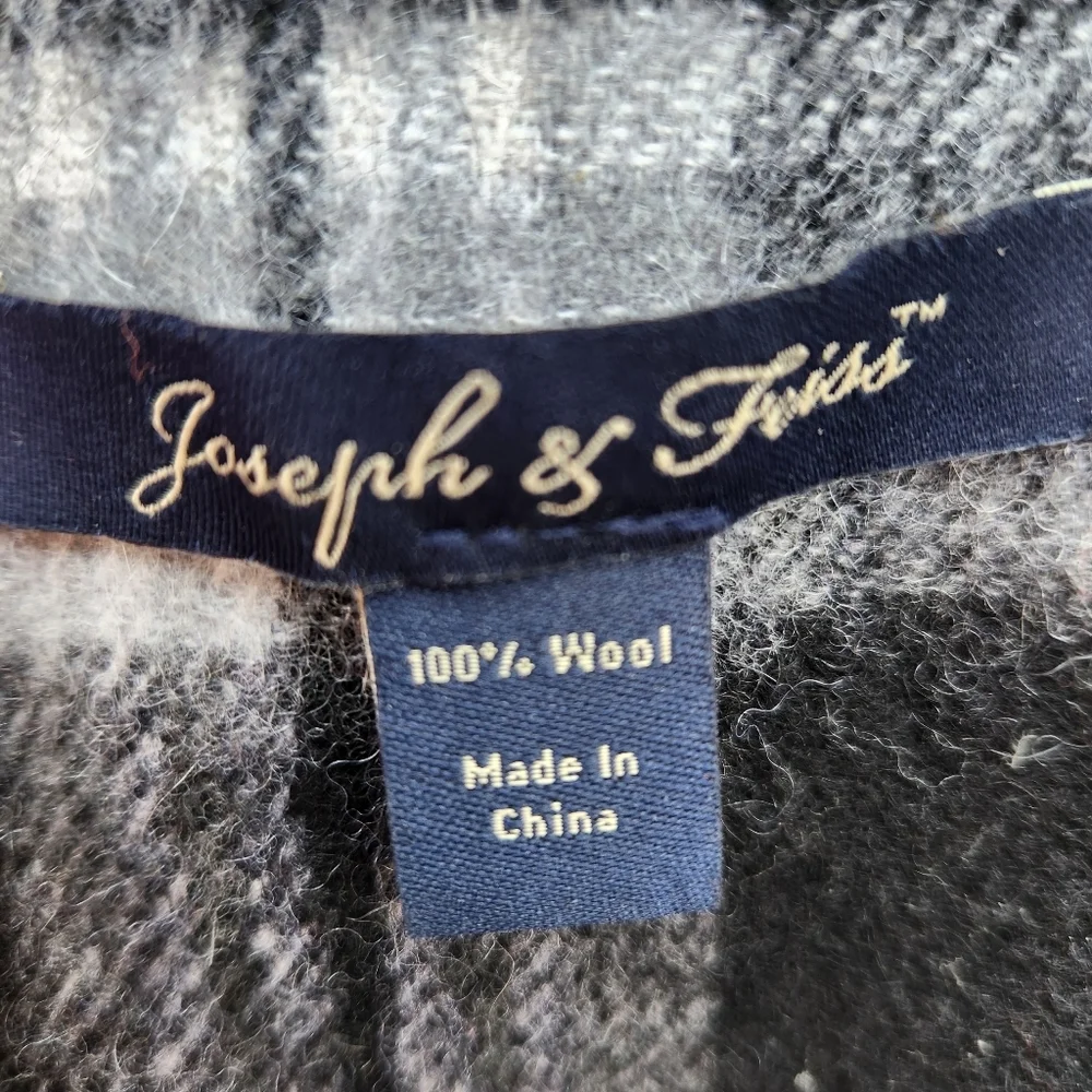 Joseph & Feiss Scarf Blue Plaid 100% Wool Tartan Neck Warmer 60 x 11 - Picture 3 of 7